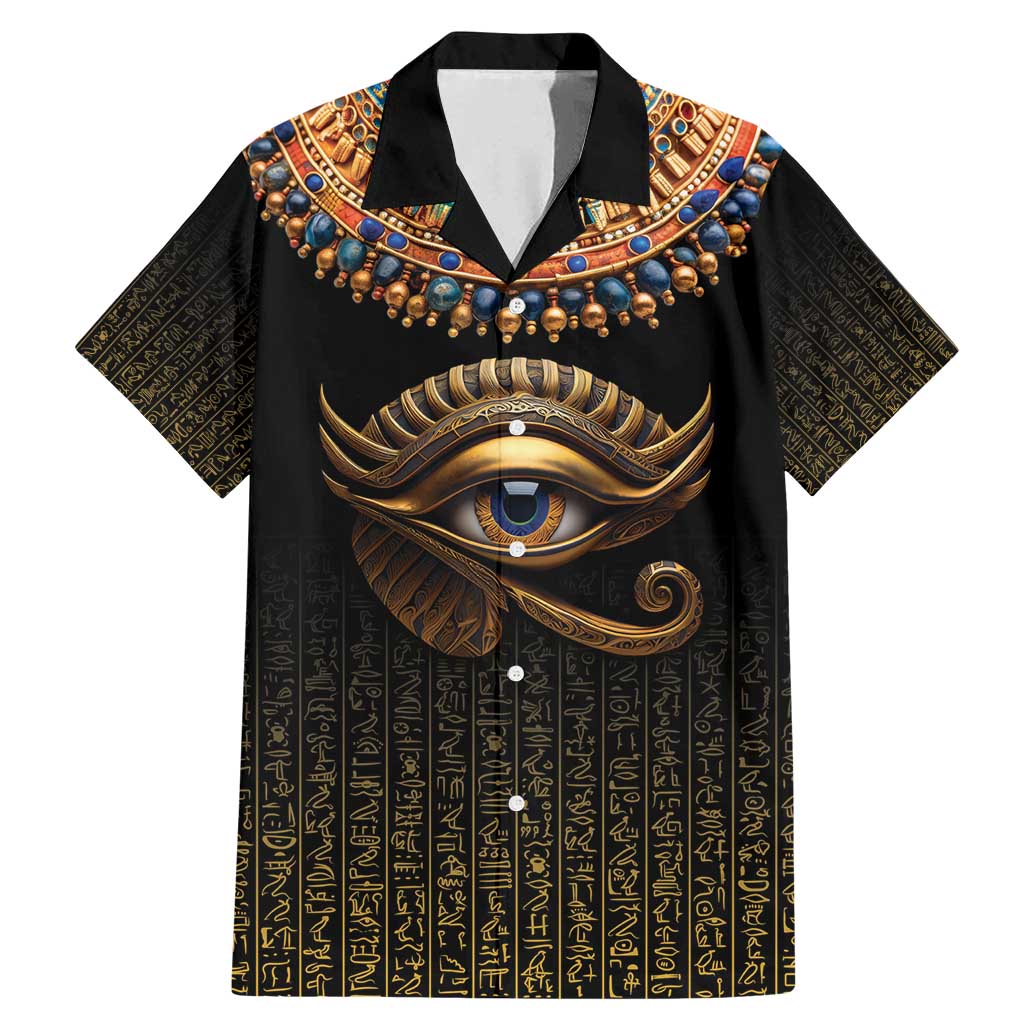 Egypt Eyes Of Horus Family Matching Mermaid Dress and Hawaiian Shirt with Egyptian Hieroglyphs LT9 - Wonder Print Shop