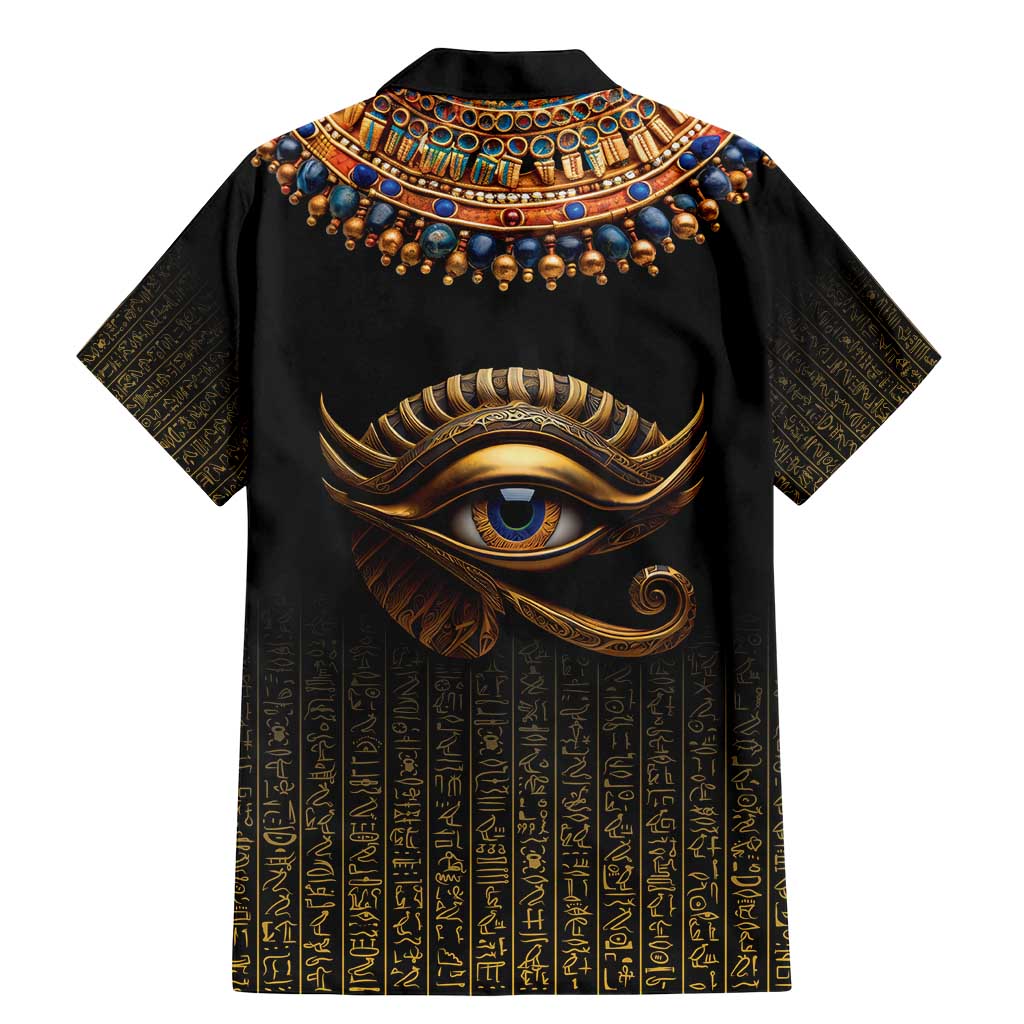 Egypt Eyes Of Horus Family Matching Mermaid Dress and Hawaiian Shirt with Egyptian Hieroglyphs LT9 - Wonder Print Shop