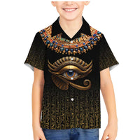 Egypt Eyes Of Horus Family Matching Mermaid Dress and Hawaiian Shirt with Egyptian Hieroglyphs LT9 - Wonder Print Shop