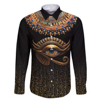 Egypt Eyes Of Horus Family Matching Off Shoulder Maxi Dress and Hawaiian Shirt with Egyptian Hieroglyphs LT9 - Wonder Print Shop