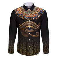 Egypt Eyes Of Horus Family Matching Off Shoulder Short Dress and Hawaiian Shirt with Egyptian Hieroglyphs LT9 - Wonder Print Shop