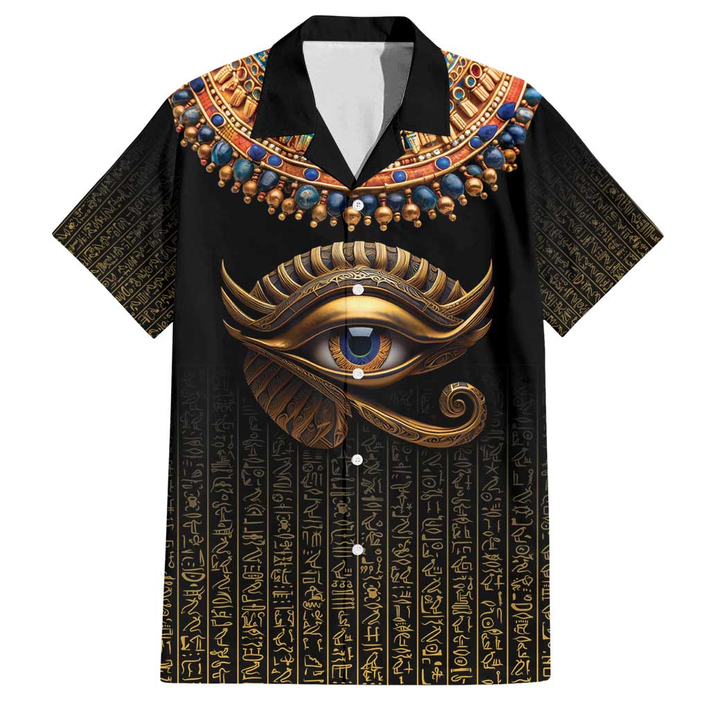 Egypt Eyes Of Horus Family Matching Puletasi and Hawaiian Shirt with Egyptian Hieroglyphs - Wonder Print Shop