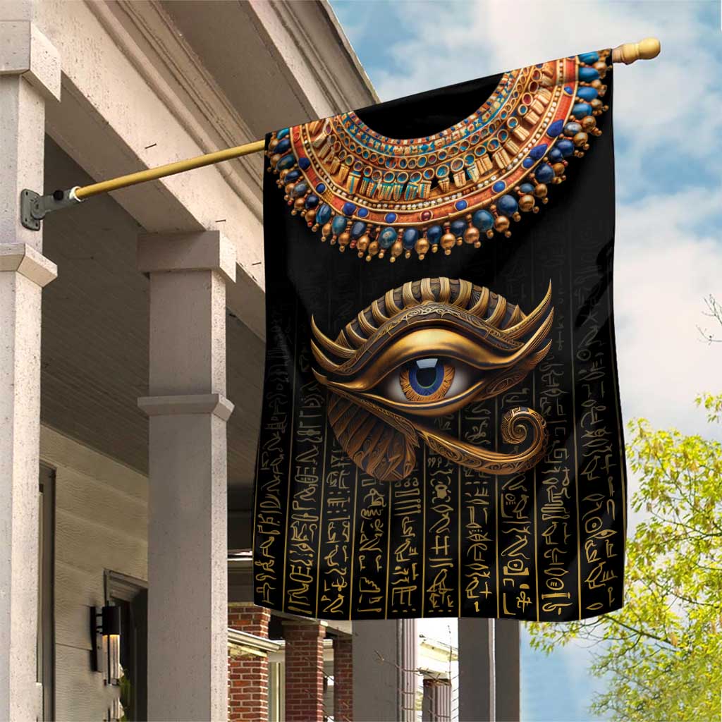 Egypt Eyes Of Horus Garden Flag with Egyptian Hieroglyphs - Wonder Print Shop