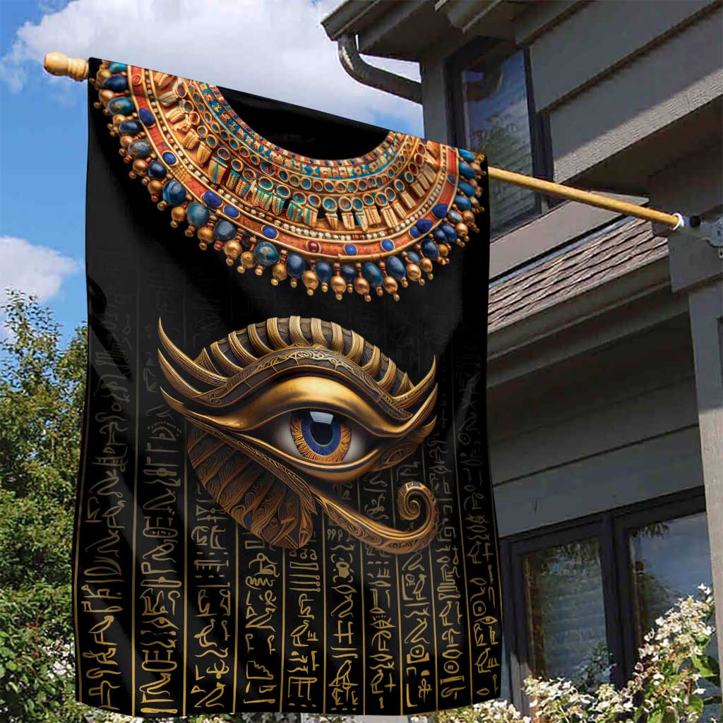 Egypt Eyes Of Horus Garden Flag with Egyptian Hieroglyphs - Wonder Print Shop