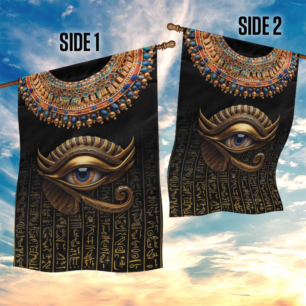 Egypt Eyes Of Horus Garden Flag with Egyptian Hieroglyphs - Wonder Print Shop
