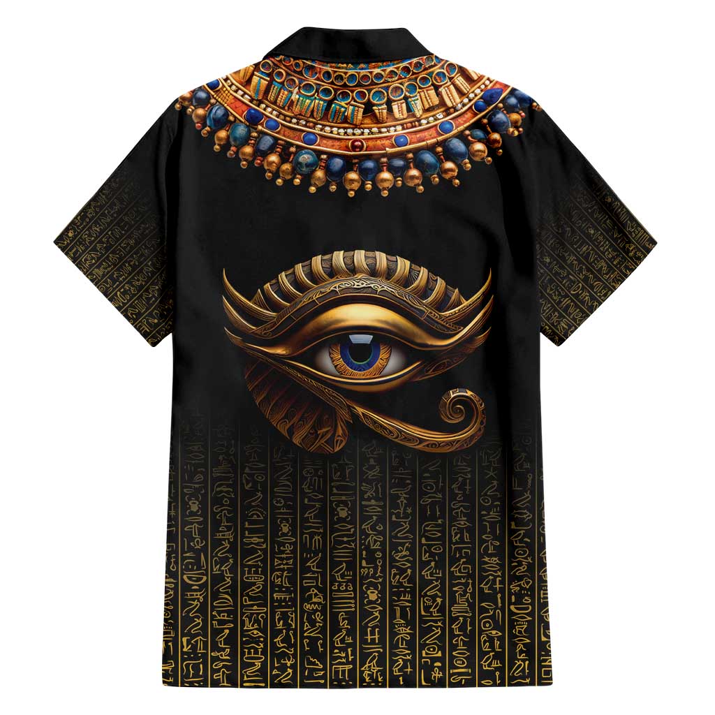 Egypt Eyes Of Horus Hawaiian Shirt with Egyptian Hieroglyphs - Wonder Print Shop