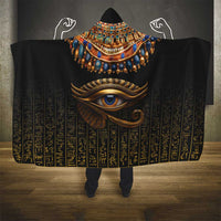 Egypt Eyes Of Horus Hooded Blanket with Egyptian Hieroglyphs