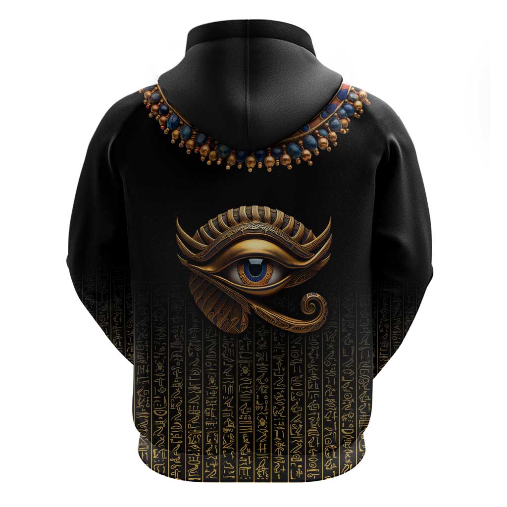 Egypt Eyes Of Horus Hoodie with Egyptian Hieroglyphs - Wonder Print Shop