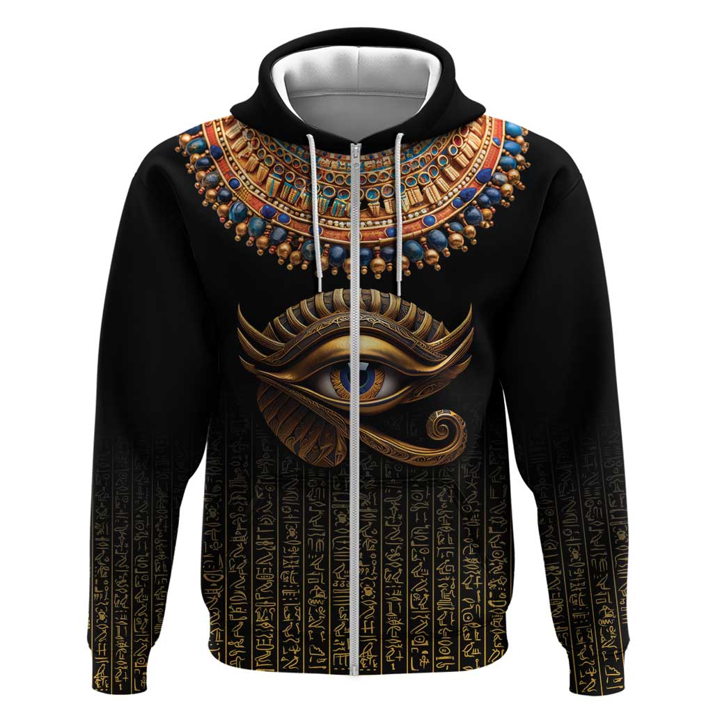 Egypt Eyes Of Horus Hoodie with Egyptian Hieroglyphs - Wonder Print Shop