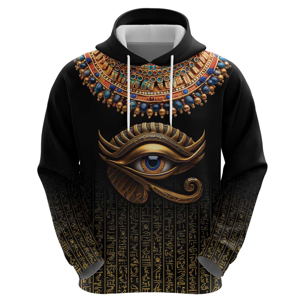 Egypt Eyes Of Horus Hoodie with Egyptian Hieroglyphs - Wonder Print Shop