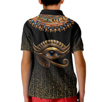 Egypt Eyes Of Horus Kid Polo Shirt with Egyptian Hieroglyphs - Wonder Print Shop