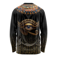 Egypt Eyes Of Horus Long Sleeve Shirt with Egyptian Hieroglyphs - Wonder Print Shop