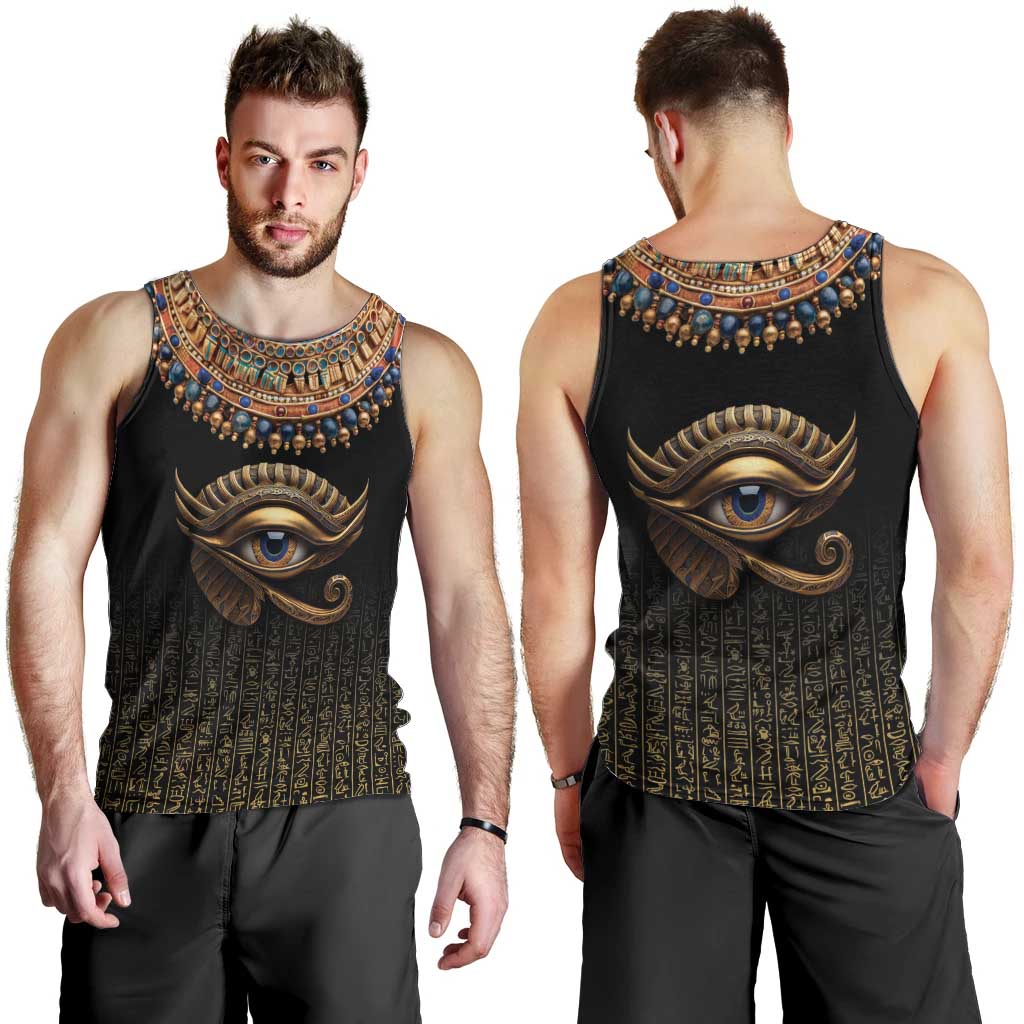 Egypt Eyes Of Horus Men Tank Top with Egyptian Hieroglyphs - Wonder Print Shop
