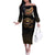 Egypt Eyes Of Horus Off The Shoulder Long Sleeve Dress with Egyptian Hieroglyphs - Wonder Print Shop