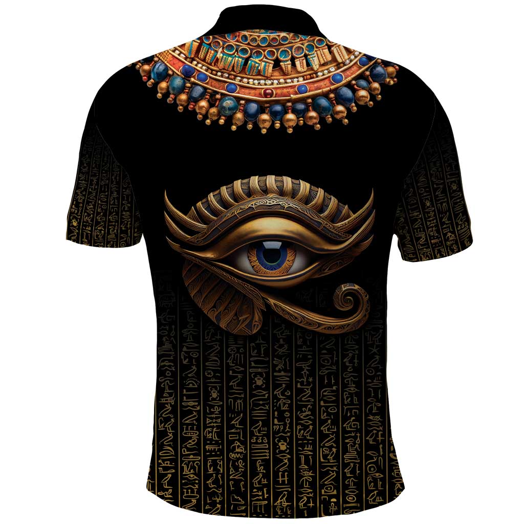 Egypt Eyes Of Horus Polo Shirt with Egyptian Hieroglyphs - Wonder Print Shop