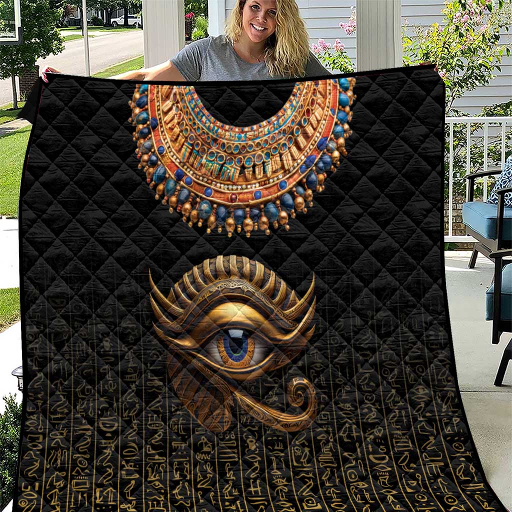 Egypt Eyes Of Horus Quilt with Egyptian Hieroglyphs - Wonder Print Shop