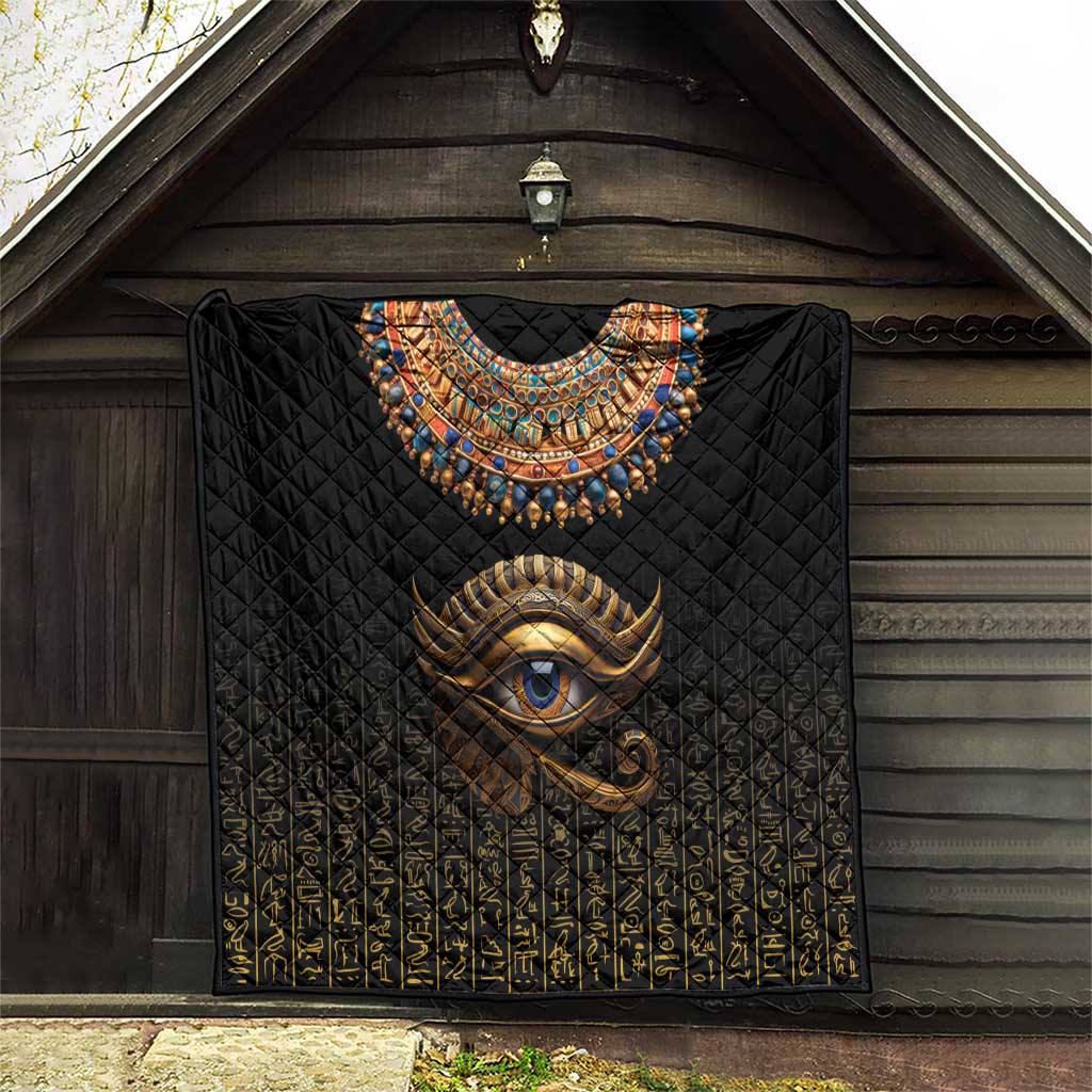 Egypt Eyes Of Horus Quilt with Egyptian Hieroglyphs - Wonder Print Shop