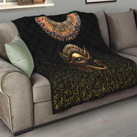 Egypt Eyes Of Horus Quilt with Egyptian Hieroglyphs - Wonder Print Shop