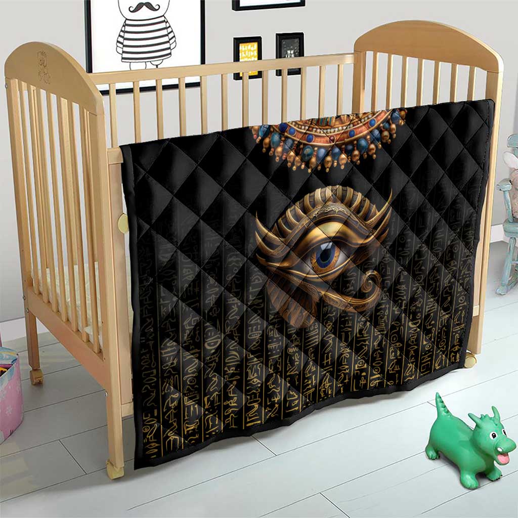 Egypt Eyes Of Horus Quilt with Egyptian Hieroglyphs - Wonder Print Shop