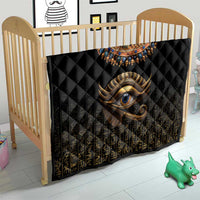 Egypt Eyes Of Horus Quilt with Egyptian Hieroglyphs - Wonder Print Shop