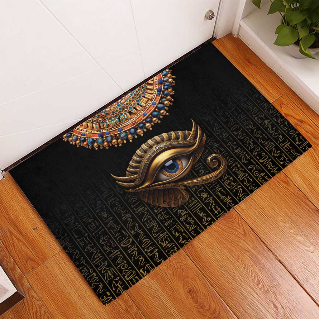 Egypt Eyes Of Horus Rubber Doormat with Egyptian Hieroglyphs - Wonder Print Shop