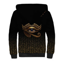 Egypt Eyes Of Horus Sherpa Hoodie with Egyptian Hieroglyphs - Wonder Print Shop