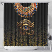 Egypt Eyes Of Horus Shower Curtain with Egyptian Hieroglyphs