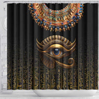 Egypt Eyes Of Horus Shower Curtain with Egyptian Hieroglyphs