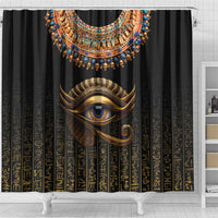 Egypt Eyes Of Horus Shower Curtain with Egyptian Hieroglyphs