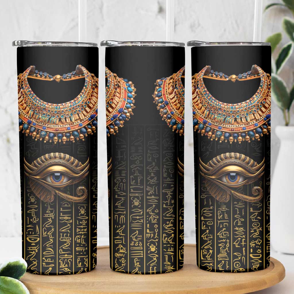 Egypt Eyes Of Horus Skinny Tumbler with Egyptian Hieroglyphs - Wonder Print Shop