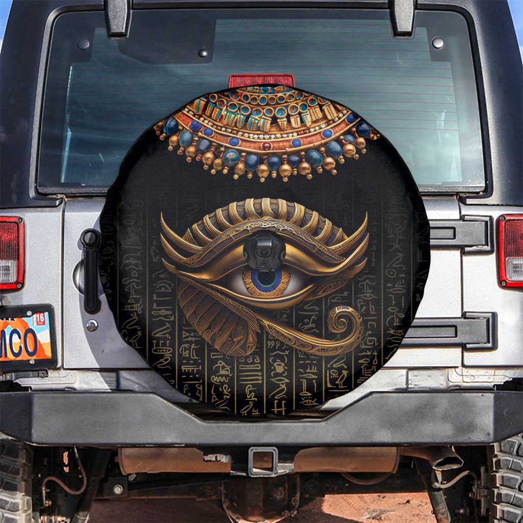 Egypt Eyes Of Horus Spare Tire Cover with Egyptian Hieroglyphs - Wonder Print Shop