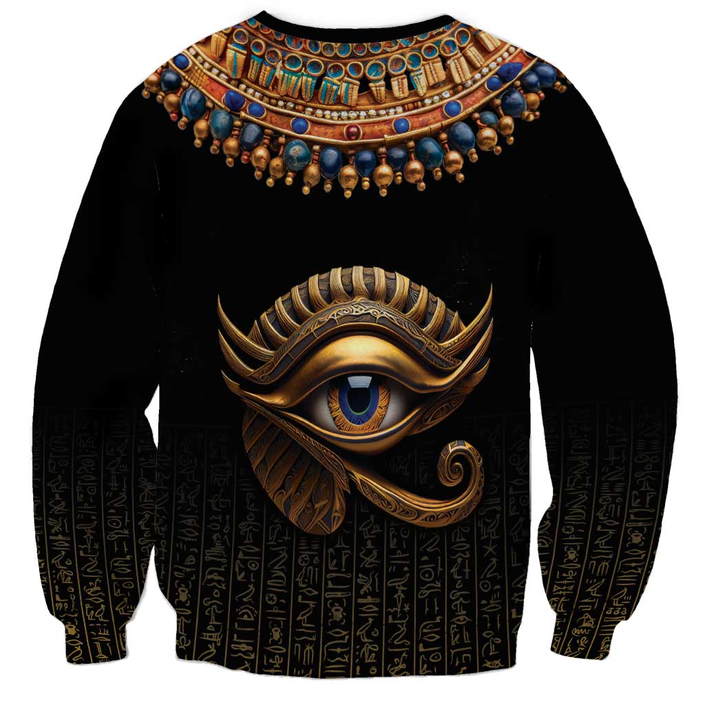 Egypt Eyes Of Horus Sweatshirt with Egyptian Hieroglyphs - Wonder Print Shop