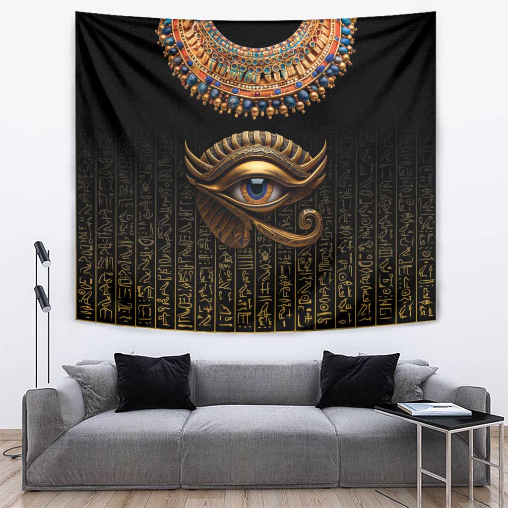 Egypt Eyes Of Horus Tapestry with Egyptian Hieroglyphs - Wonder Print Shop