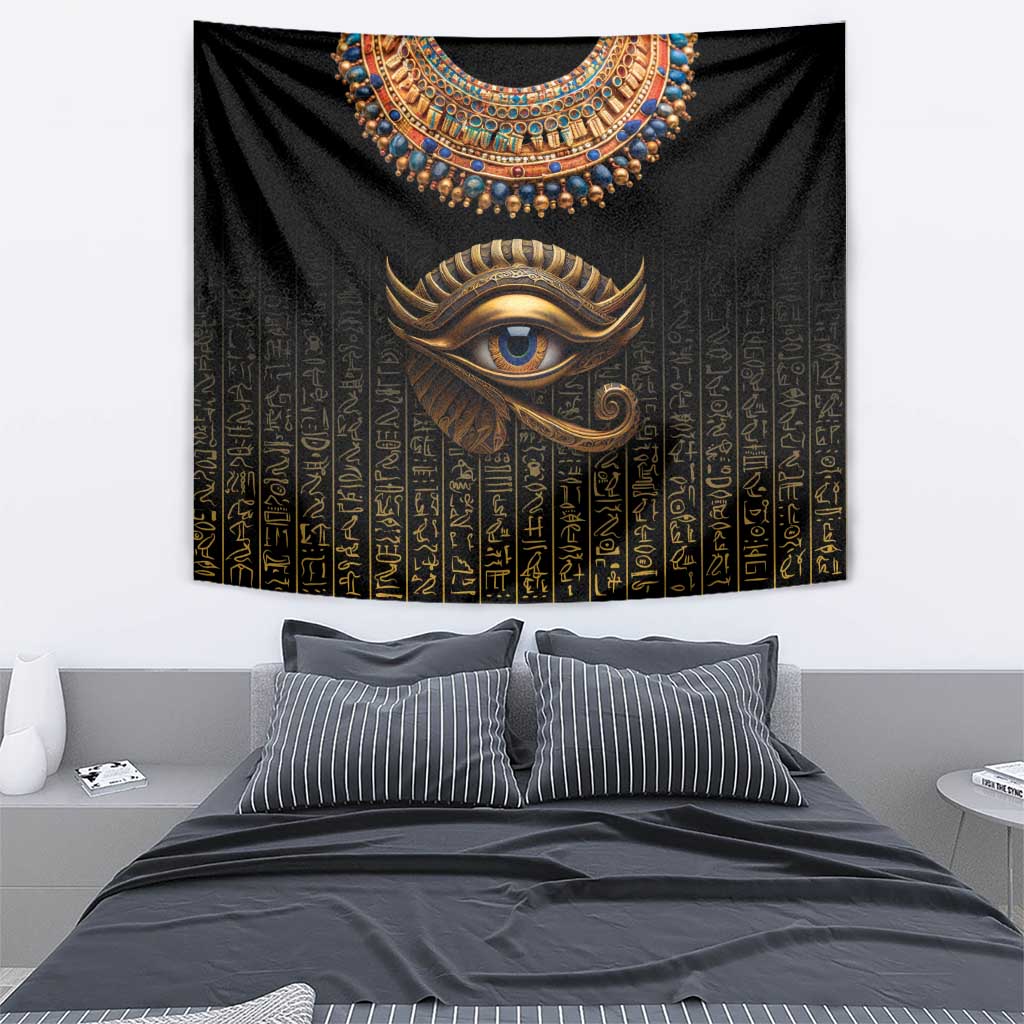 Egypt Eyes Of Horus Tapestry with Egyptian Hieroglyphs - Wonder Print Shop