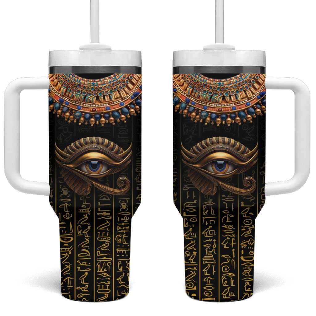 Egypt Eyes Of Horus Tumbler With Handle with Egyptian Hieroglyphs - Wonder Print Shop