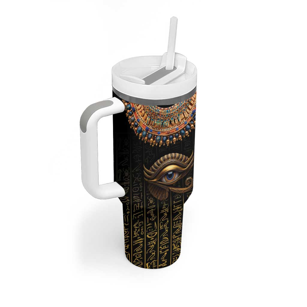 Egypt Eyes Of Horus Tumbler With Handle with Egyptian Hieroglyphs - Wonder Print Shop