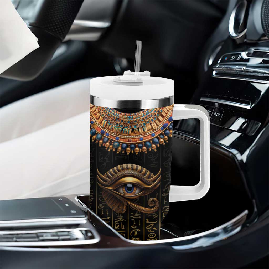 Egypt Eyes Of Horus Tumbler With Handle with Egyptian Hieroglyphs - Wonder Print Shop