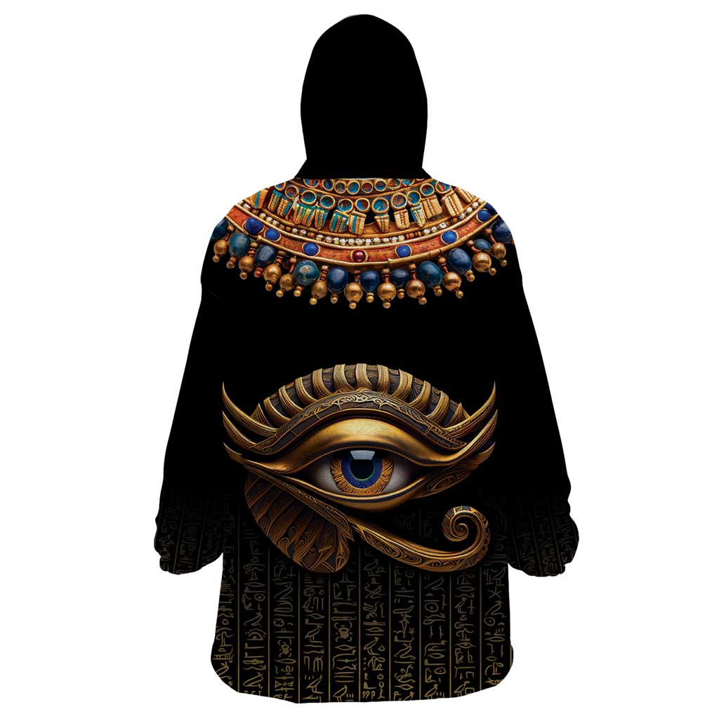 Egypt Eyes Of Horus Wearable Blanket Hoodie with Egyptian Hieroglyphs - Wonder Print Shop