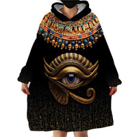 Egypt Eyes Of Horus Wearable Blanket Hoodie with Egyptian Hieroglyphs - Wonder Print Shop