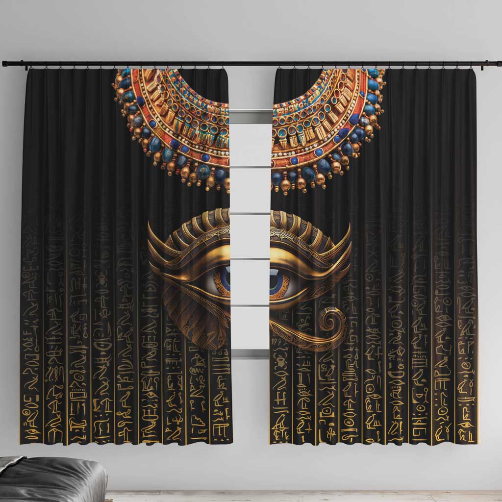 Egypt Eyes Of Horus Window Curtain with Egyptian Hieroglyphs - Wonder Print Shop