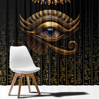 Egypt Eyes Of Horus Window Curtain with Egyptian Hieroglyphs - Wonder Print Shop
