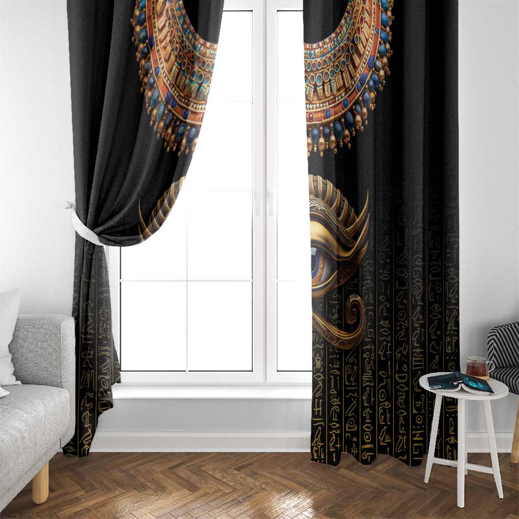 Egypt Eyes Of Horus Window Curtain with Egyptian Hieroglyphs - Wonder Print Shop