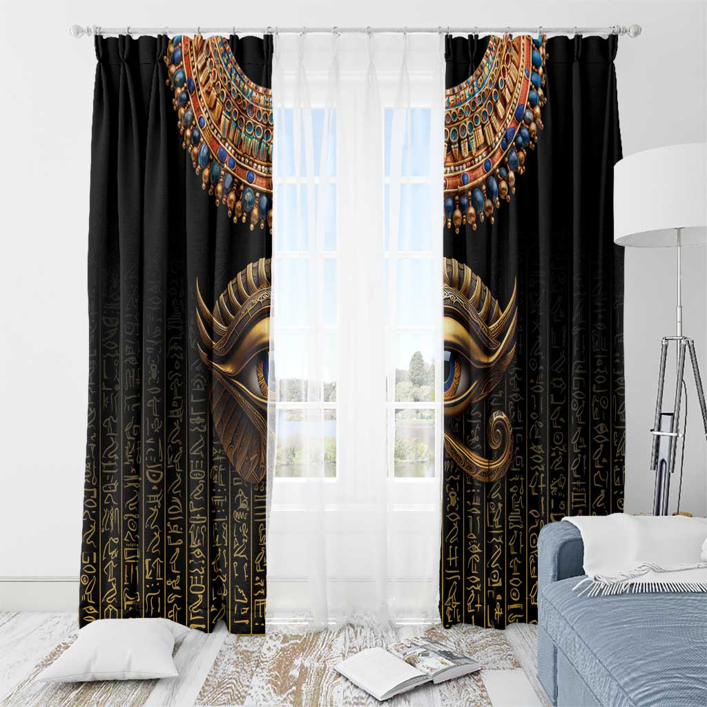 Egypt Eyes Of Horus Window Curtain with Egyptian Hieroglyphs - Wonder Print Shop