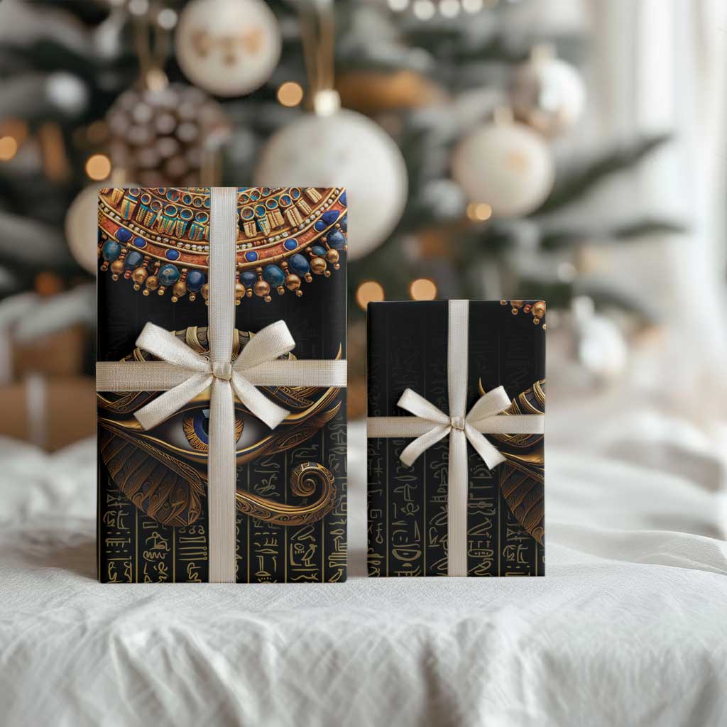 Egypt Eyes Of Horus Wrapping Paper Egyptian Hieroglyphs - Wonder Print Shop