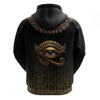 Egypt Eyes Of Horus Zip Hoodie with Egyptian Hieroglyphs - Wonder Print Shop