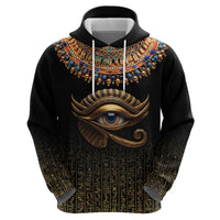 Egypt Eyes Of Horus Zip Hoodie with Egyptian Hieroglyphs - Wonder Print Shop