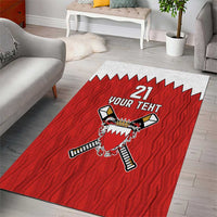 Custom Bahrain Cricket Area Rug Coat of arms of Bahrain with Sporty Pattern LT9 - Wonder Print Shop