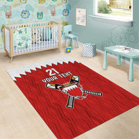 Custom Bahrain Cricket Area Rug Coat of arms of Bahrain with Sporty Pattern LT9 - Wonder Print Shop