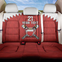 Custom Bahrain Cricket Back Car Seat Cover Coat of arms of Bahrain with Sporty Pattern LT9 - Wonder Print Shop