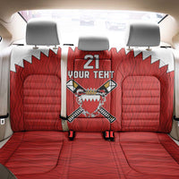 Custom Bahrain Cricket Back Car Seat Cover Coat of arms of Bahrain with Sporty Pattern LT9 - Wonder Print Shop
